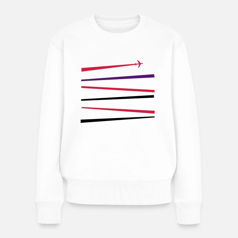 airplane - Frauen Premium Bio Pullover - Weiß