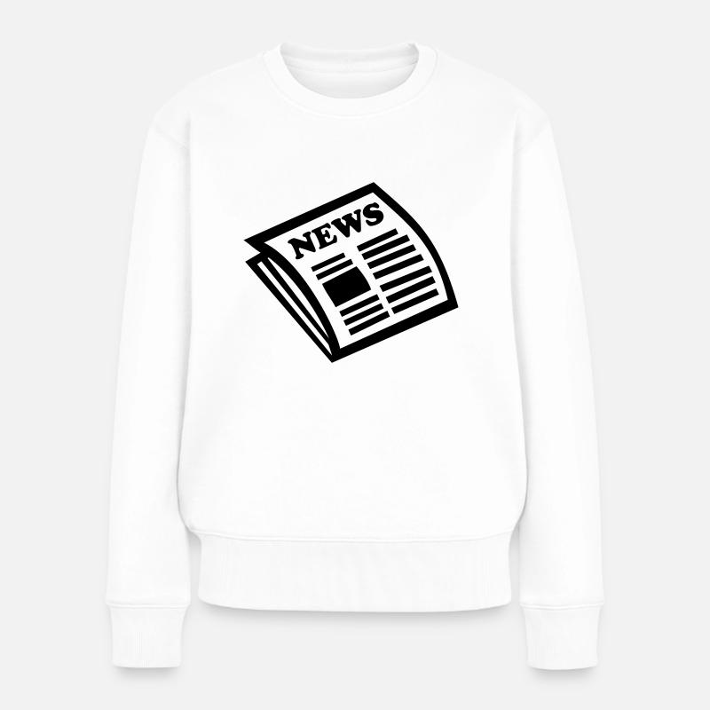 Zeitung - Nachrichten - Frauen Premium Bio Pullover - Weiß