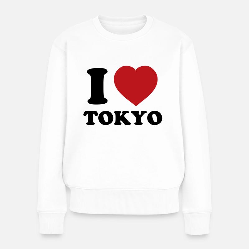 I Love Tokyo - Frauen Premium Bio Pullover - Weiß