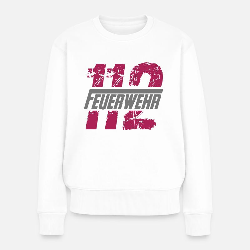 feuerwehr - Frauen Premium Bio Pullover - Weiß