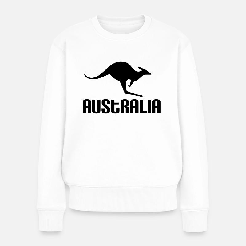 Australia - Frauen Premium Bio Pullover - Weiß