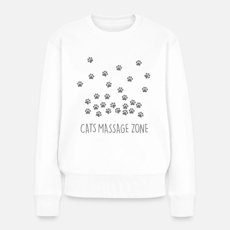 cats massage zone - Frauen Premium Bio Pullover - Weiß