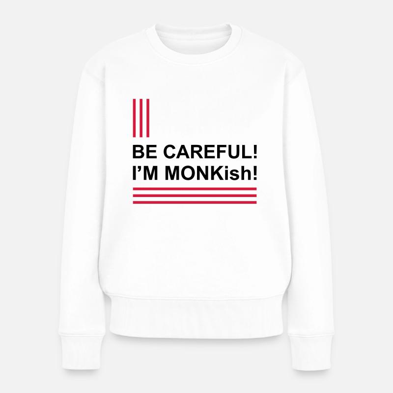 I'M MONKish - Frauen Premium Bio Pullover - Weiß