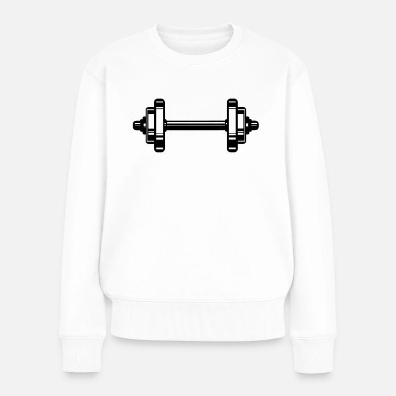 Hantel - Frauen Premium Bio Pullover - Weiß