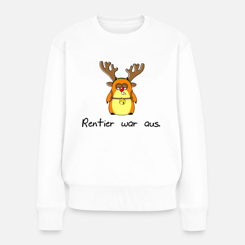 Rentier war aus - Frauen Premium Bio Pullover - Weiß
