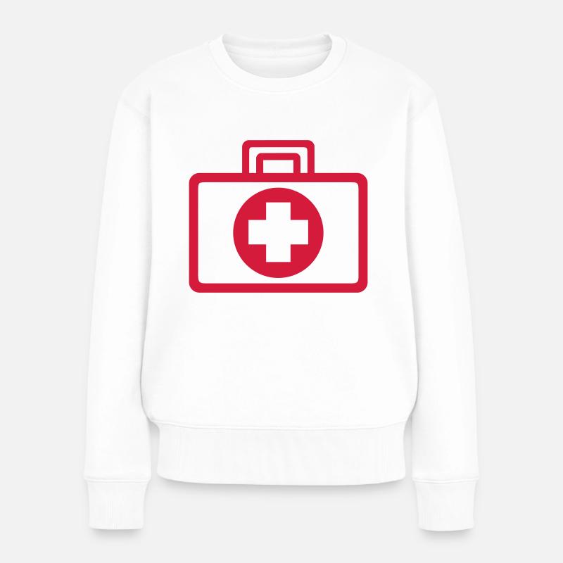 Arzt - Frauen Premium Bio Pullover - Weiß