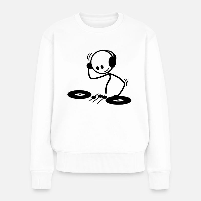 DJ Strichmännchen - Women's Premium Organic Jumper - white