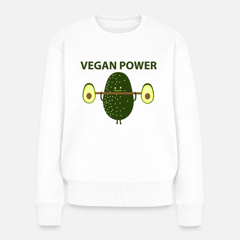 Vegan Power - Frauen Premium Bio Pullover - Weiß