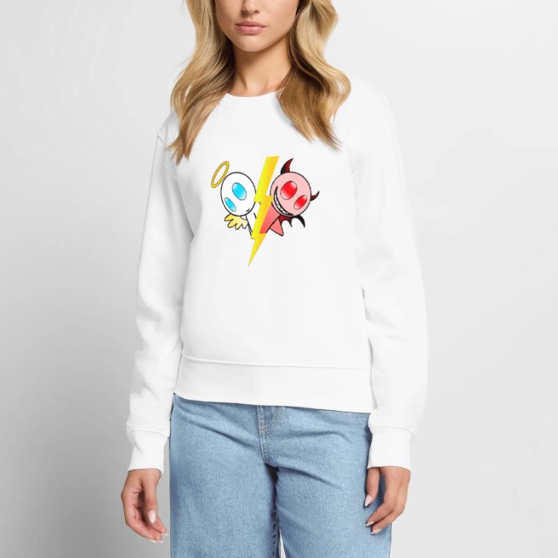 Engel oder Teufel. Gut oder böse. Lieb oder frech Frauen Premium Bio Pullover