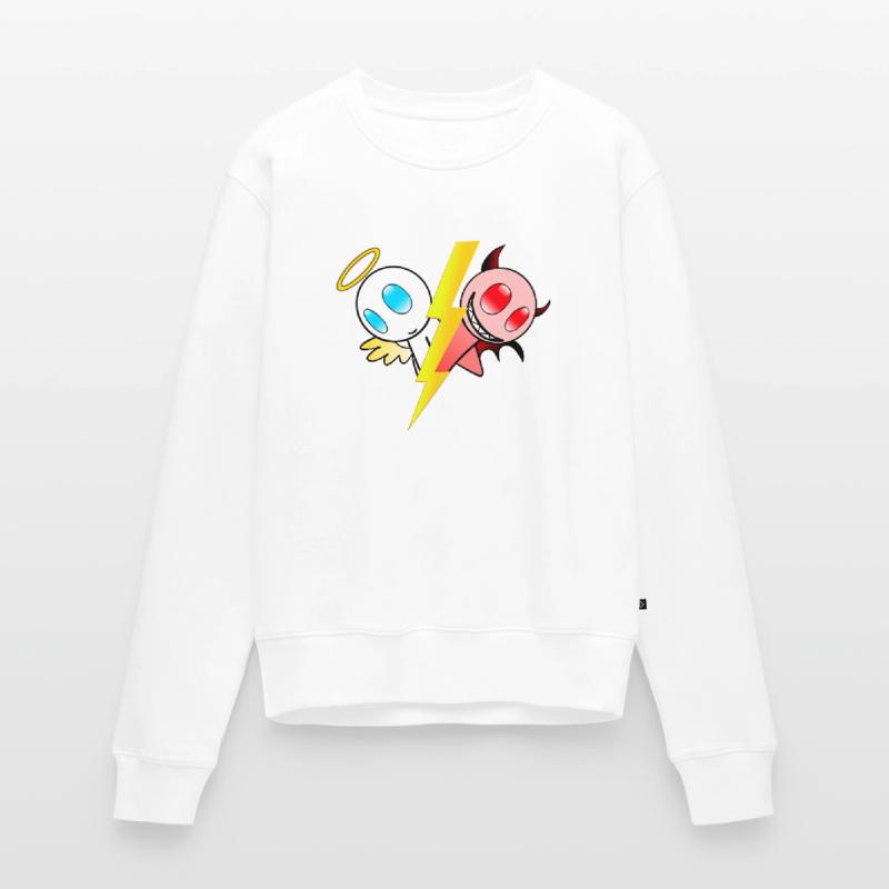 Engel oder Teufel. Gut oder böse. Lieb oder frech Frauen Premium Bio Pullover