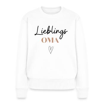 Lieblingsoma, Geschenk Oma, Du wirst Oma 2022 - Frauen Premium Bio Pullover - Weiß - Vorne - Julia (174cm)