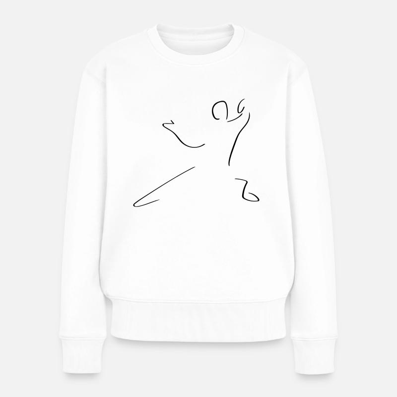 Taiji Line Art – Minimalistisch - Frauen Premium Bio Pullover - Weiß