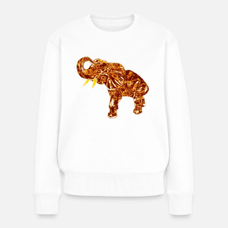 Edelfant Elefant - Frauen Premium Bio Pullover - Weiß