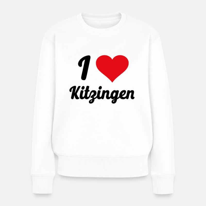 I Love Kitzingen - Frauen Premium Bio Pullover - Weiß