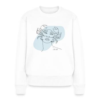 "Krebs" Sternzeichen Cancer - Frauen Premium Bio Pullover - Weiß - Vorne - Julia (174cm)