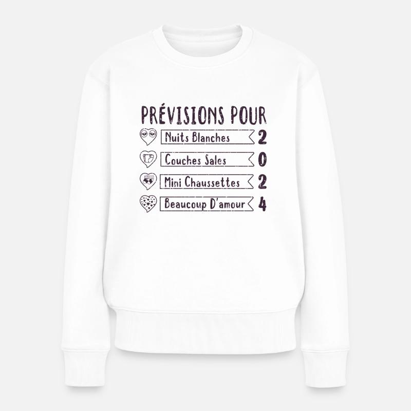 Grossesse Prévisions Pour 2025 Future Maman cadeau - Pull Premium bio Femme - blanc