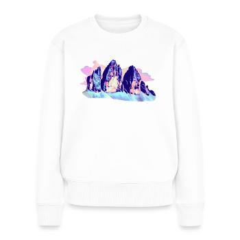 Three Peaks Tre Cime di Lavaredo Dolomites Hiking - Women's Premium Organic Jumper - white - Front - Julia (174cm)