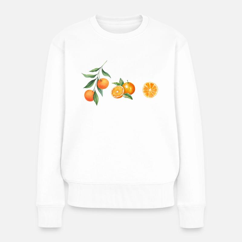 orange orange orange - Frauen Premium Bio Pullover - Weiß