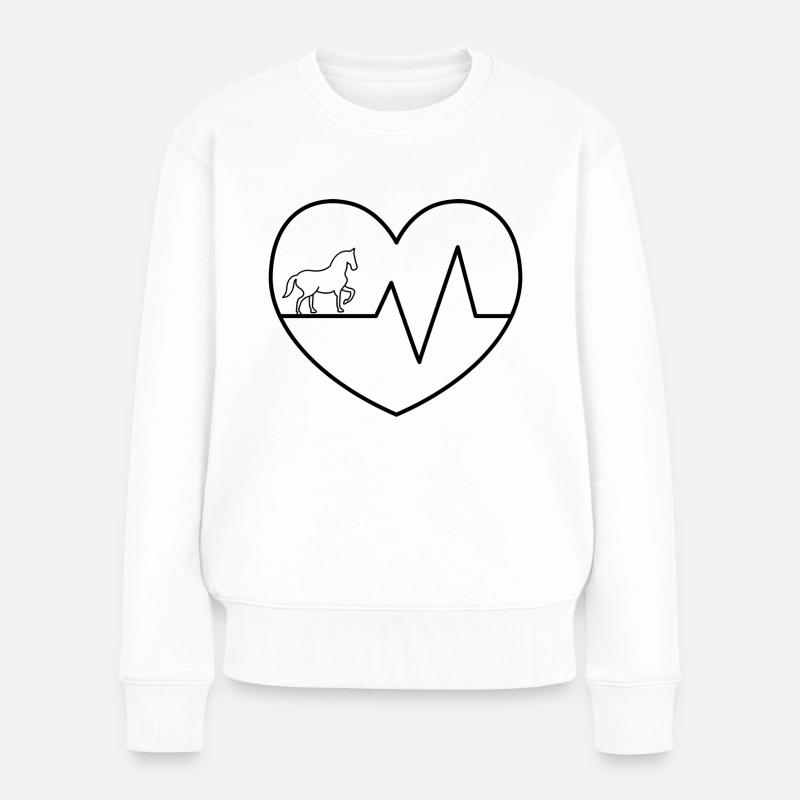 Pferdeliebe - Frauen Premium Bio Pullover - Weiß