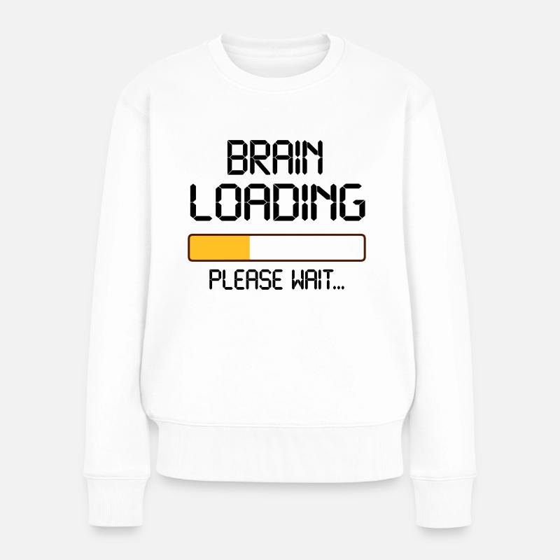 brain loading - Frauen Premium Bio Pullover - Weiß