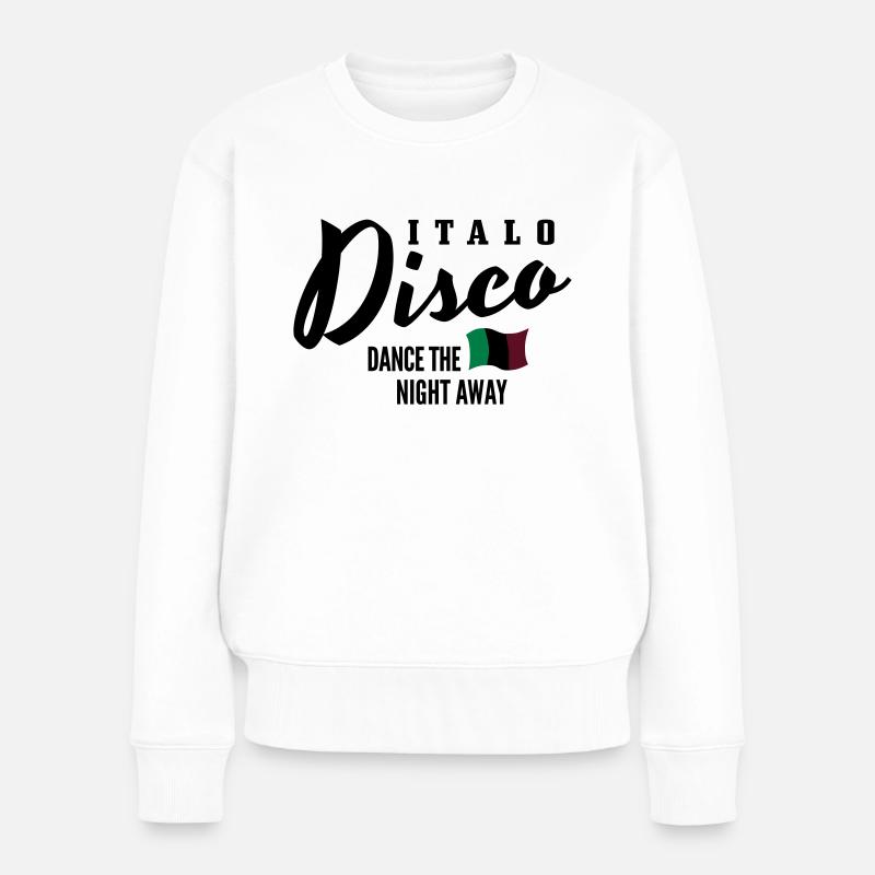 Italo Disco - Dance The Night Away - Pull Premium bio Femme - blanc