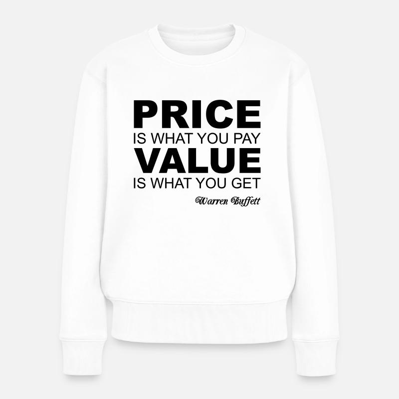 Warren Buffett Quote - Frauen Premium Bio Pullover - Weiß