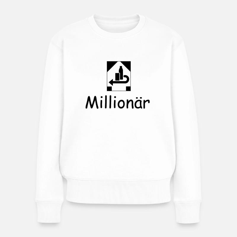 Pfand Millionär durch das Sammeln von Pfand - Frauen Premium Bio Pullover - Weiß