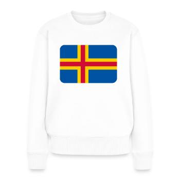 ALAND FLAG round corner 400 dpi - Frauen Premium Bio Pullover - Weiß - Vorne - Julia (174cm)
