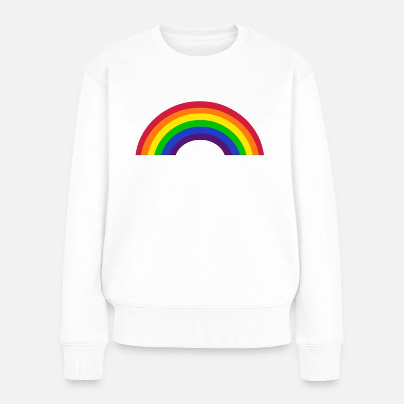 Regenbogen - Frauen Premium Bio Pullover - Weiß