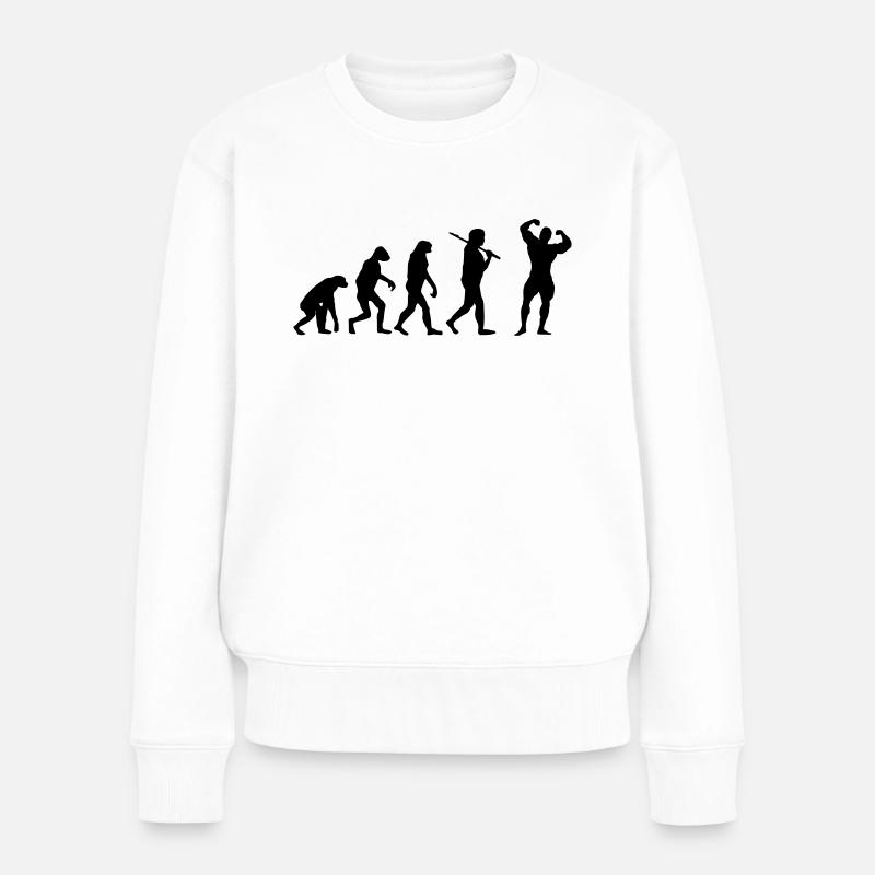 Fitness Evolution - Frauen Premium Bio Pullover - Weiß