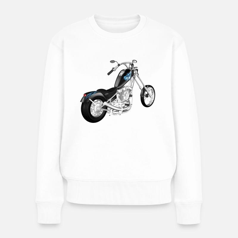 Motorrad - Frauen Premium Bio Pullover - Weiß