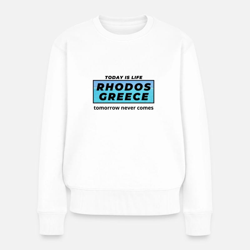 Rhodos Griechenland - Frauen Premium Bio Pullover - Weiß