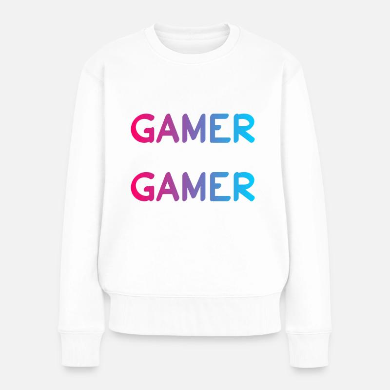 Gamer - Frauen Premium Bio Pullover - Weiß