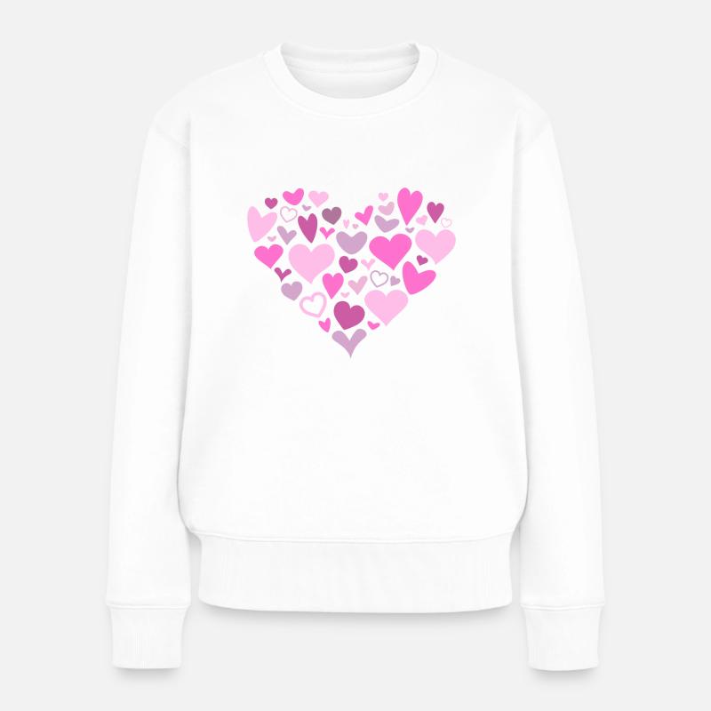 Coeur de cœur - Pull Premium bio Femme - blanc