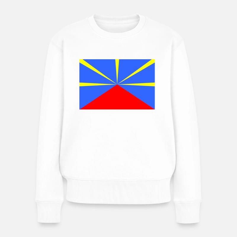 Drapeau Réunion - Pull Premium bio Femme - blanc