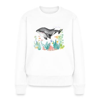 Orca Ocean Underwater - Women's Premium Organic Jumper - white - Front - Julia (174cm)