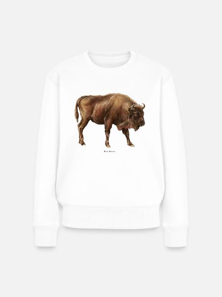 Wisent - Frauen Premium Bio Pullover - Weiß