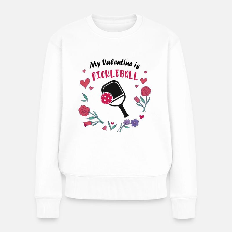 Mon Valentin est un pickleball - Pull Premium bio Femme - blanc