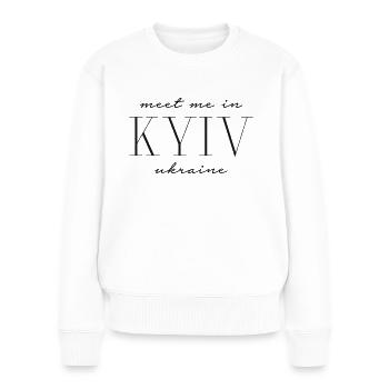 Meet me in Kiev Ukraine - Kyiv - Women's Premium Organic Jumper - white - Front - Julia (174cm)