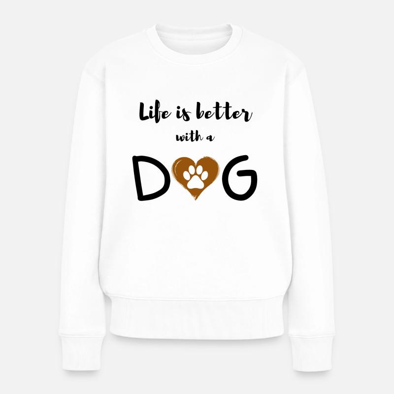 Ich liebe Hunde - Frauen Premium Bio Pullover - Weiß