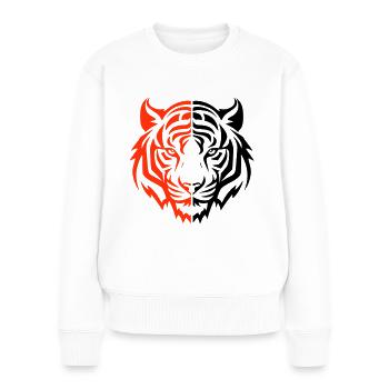 Tiger Head - Women's Premium Organic Jumper - white - Front - Julia (174cm)