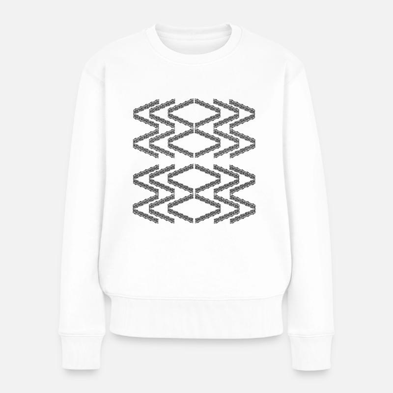 Zickzack-Muster - Frauen Premium Bio Pullover - Weiß