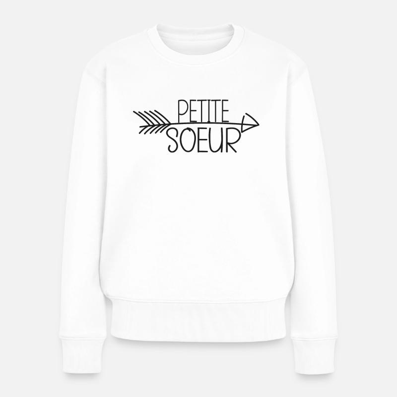 Petite sœur -minimliste - Pull Premium bio Femme - blanc