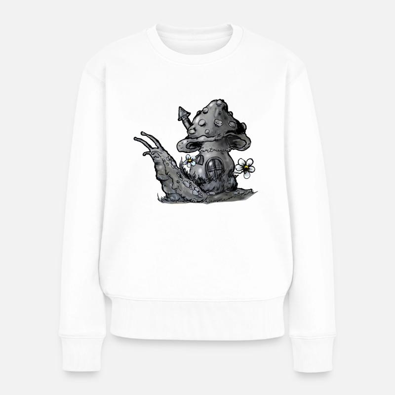 schnecke 2 - Frauen Premium Bio Pullover - Weiß