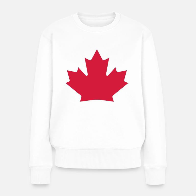 Canada Maple Leaf - Frauen Premium Bio Pullover - Weiß