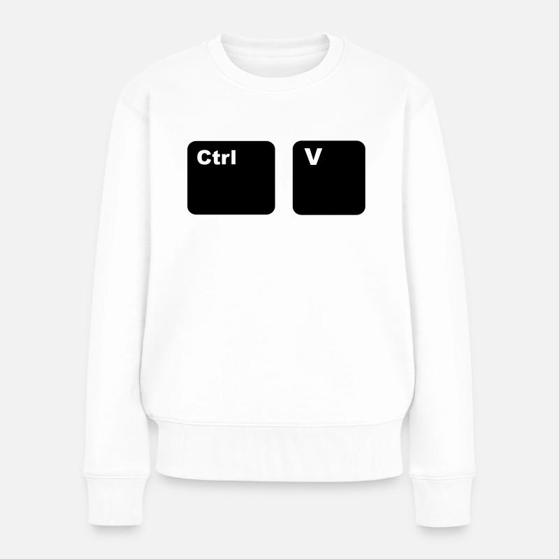 Ctrl + V Copy and Paste - Women's Premium Organic Jumper - white