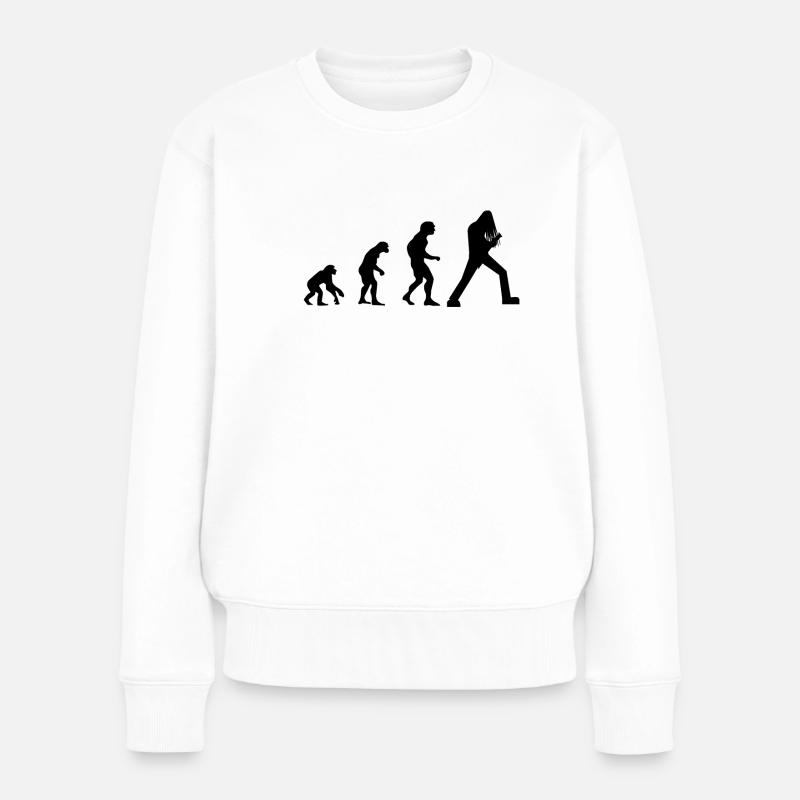 gitarre evolution e-gitarre hardrock metal - Frauen Premium Bio Pullover - Weiß