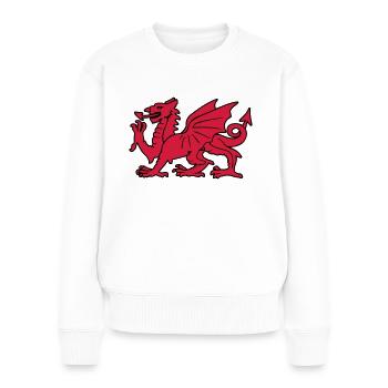 welsh red dragon wales cymru - Women's Premium Organic Jumper - white - Front - Julia (174cm)