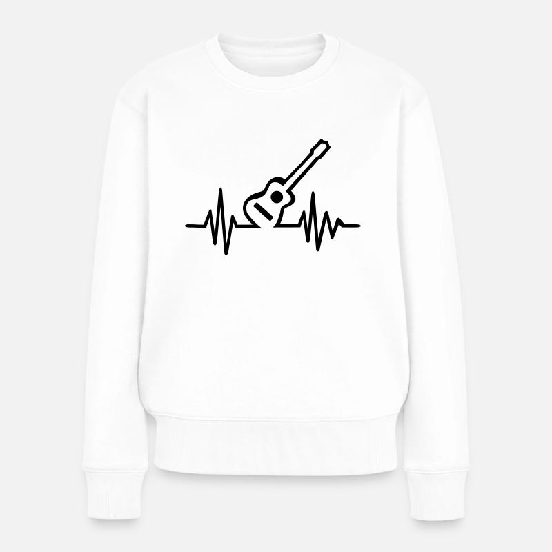 Gitarre - Frauen Premium Bio Pullover - Weiß
