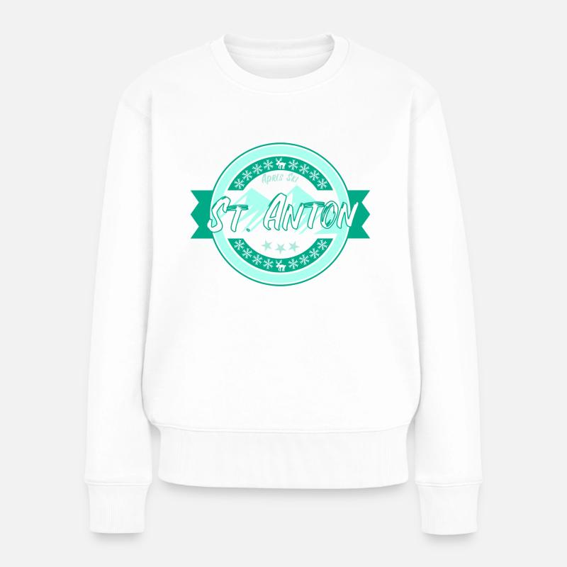 St anton - Frauen Premium Bio Pullover - Weiß